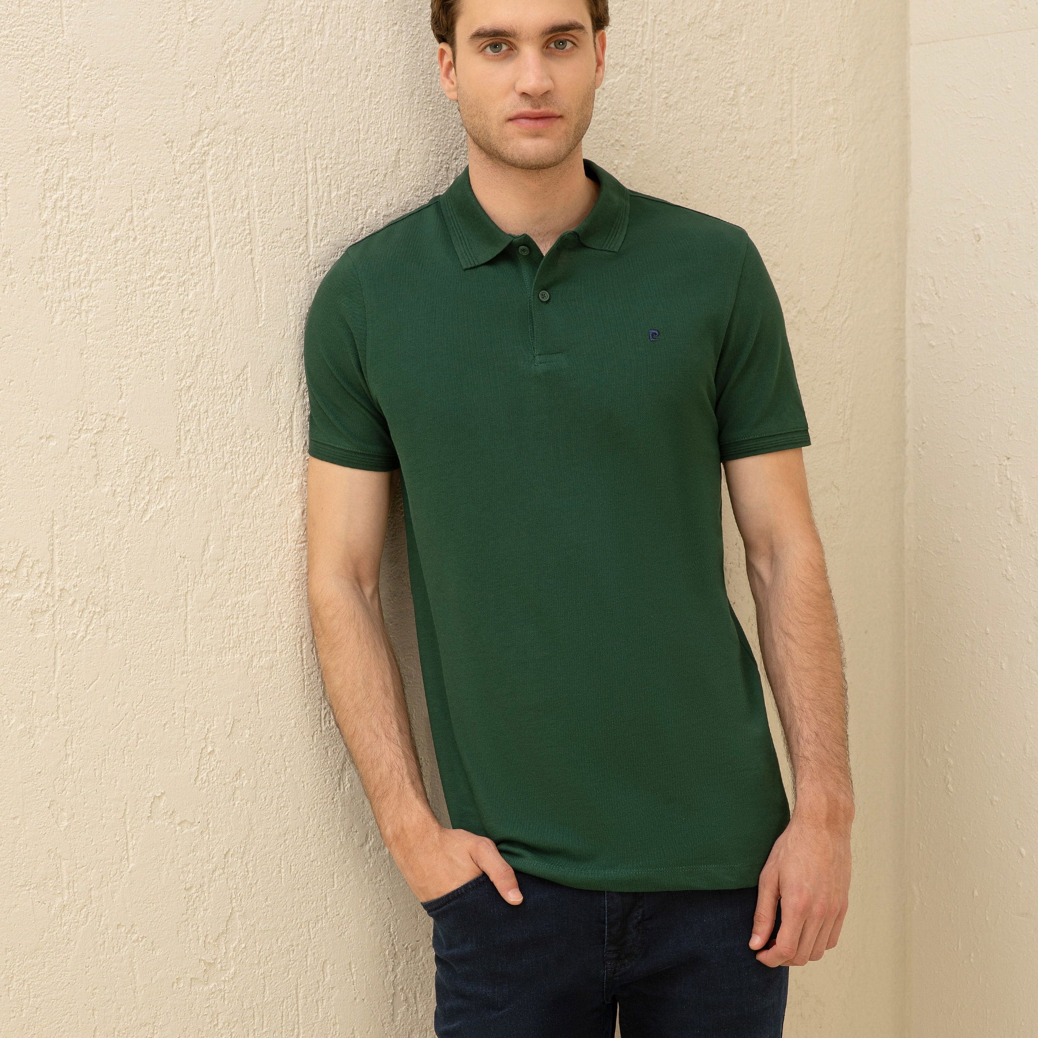 Dark Green Slim Fit Basic T-Shirt