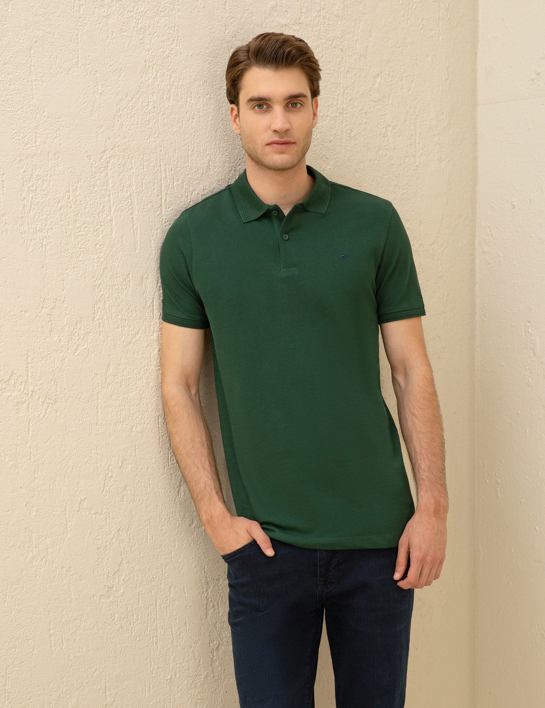 Dark Green Slim Fit Basic T-Shirt