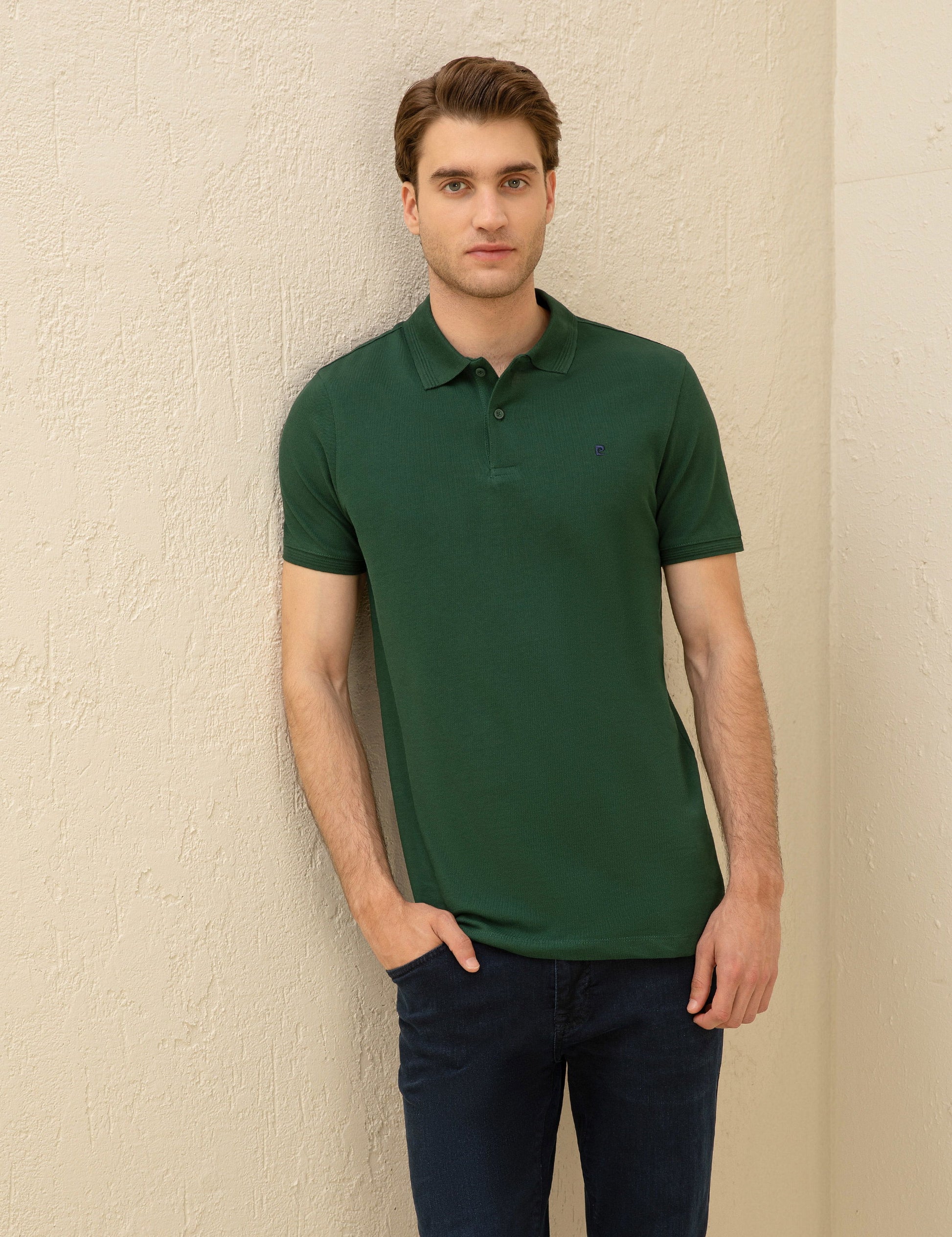 Dark Green Slim Fit Basic T-Shirt