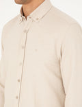 Beige Slim Fit Long Sleeve Shirt