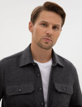 Anthracite Classic Collar Double Pockets Shirt Jacket