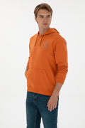 Erkek Regular Fit Kapişonlu Bakır Sweatshirt