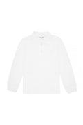 Boy's White Basic Polo Neck Sweatshirt