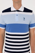 Men's Regular Fit Polo Neck Indigo T-Shirt