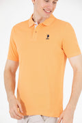 Men's Orange Basic Polo Neck T-Shirt