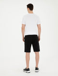 Black Regular Fit Knitted Shorts