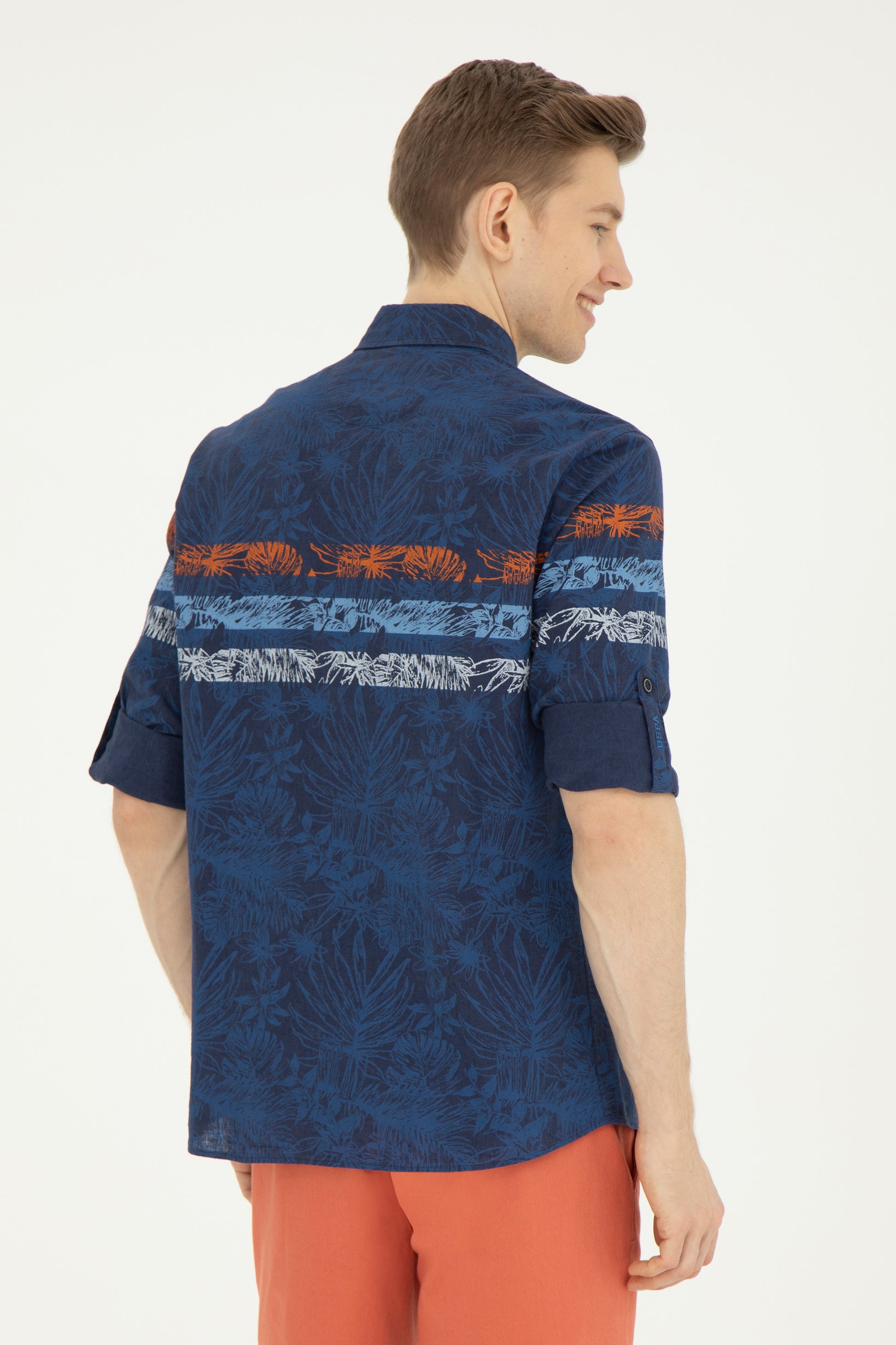 Men's Navy Blue Long Sleeve Shirt