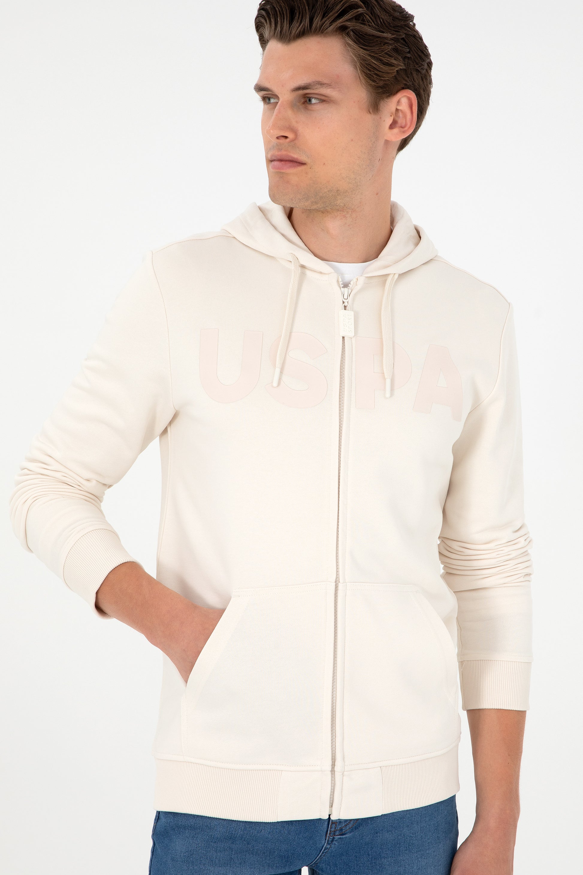 Men's Cream Knitted Cardigan