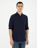 Navy Blue Comfort Fit Long Sleeve Shirt