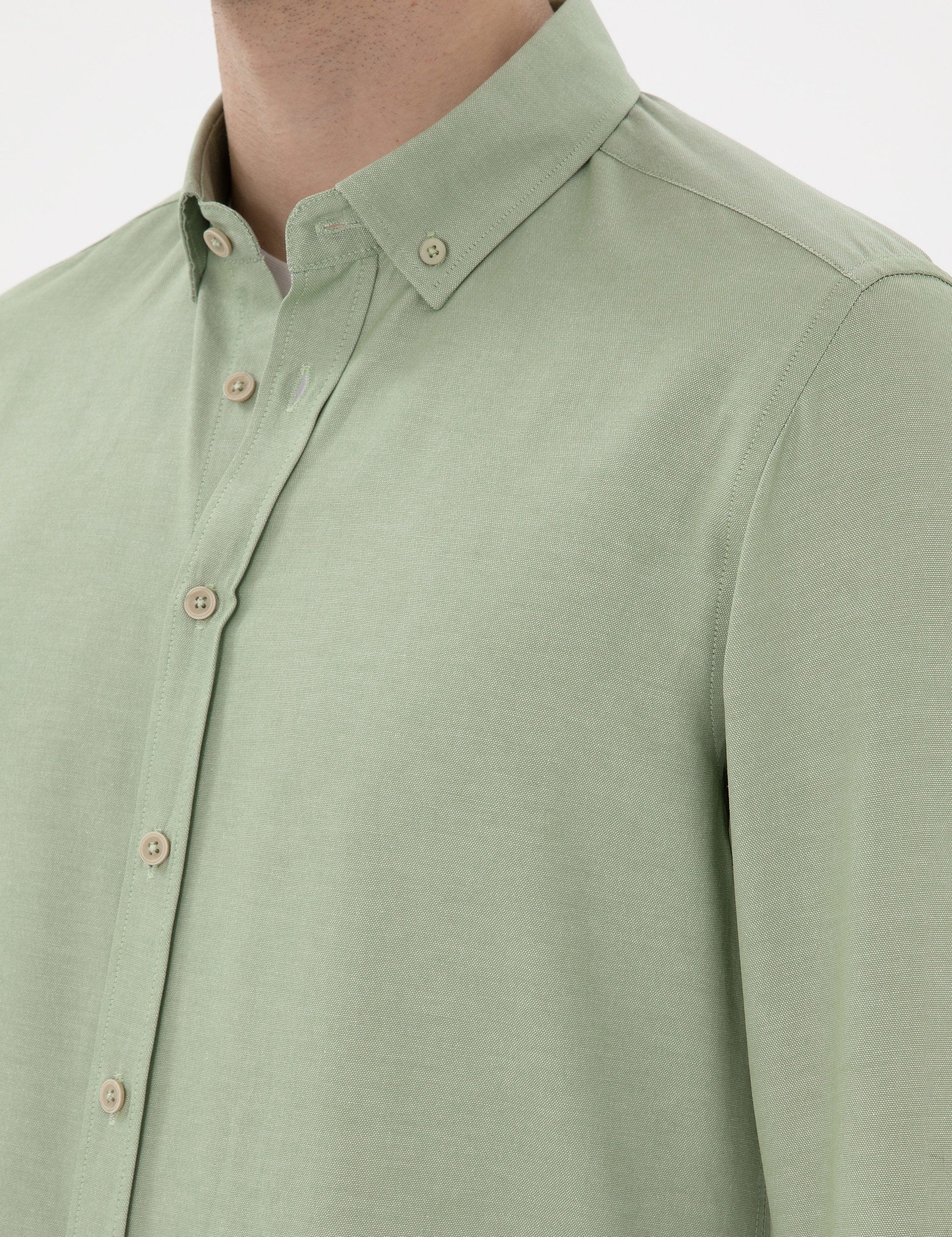 Green Regular Fit Long Sleeve Shirt