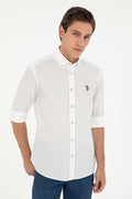 Men's White Long Sleeve Basic Shirt