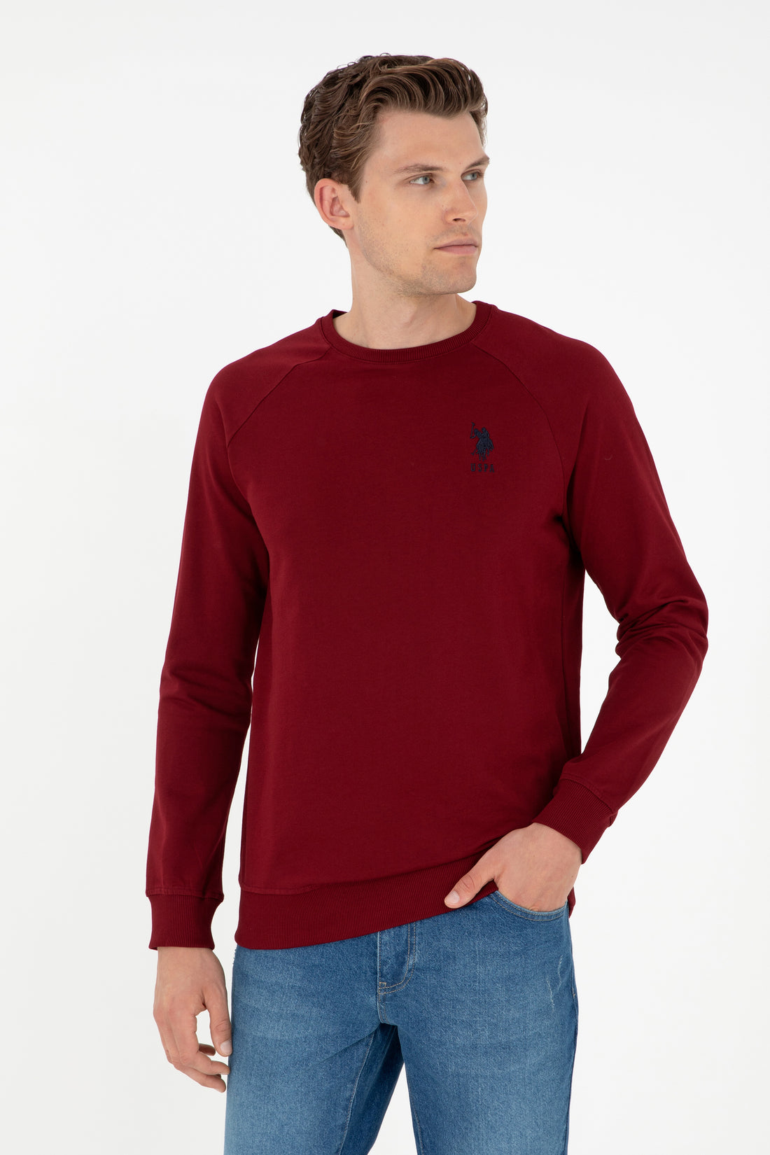 Men's Burgundy Basic Sweatshirt