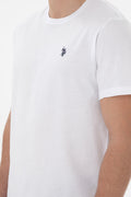 Men's Regular Fit Crew Neck White Basic T-Shirt