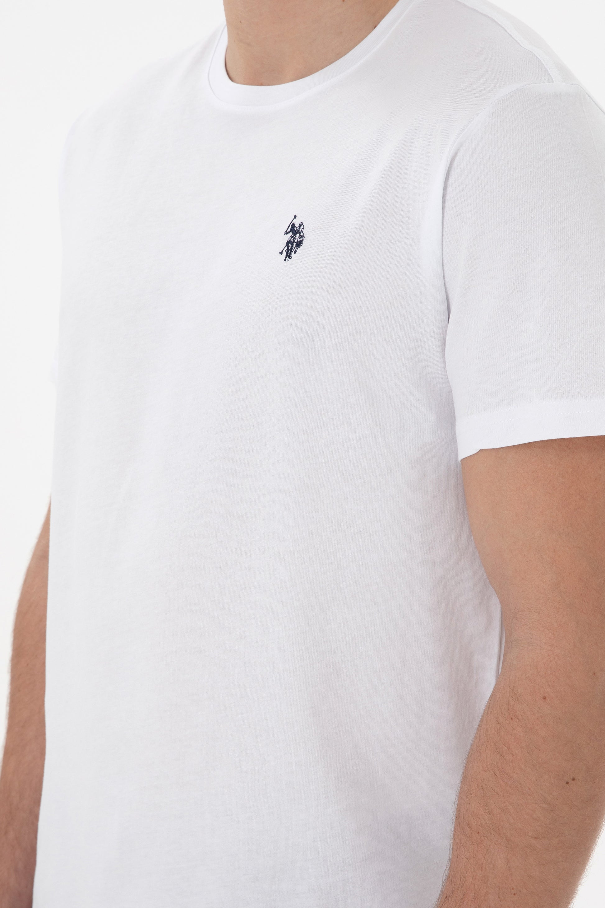 Men's Regular Fit Crew Neck White Basic T-Shirt