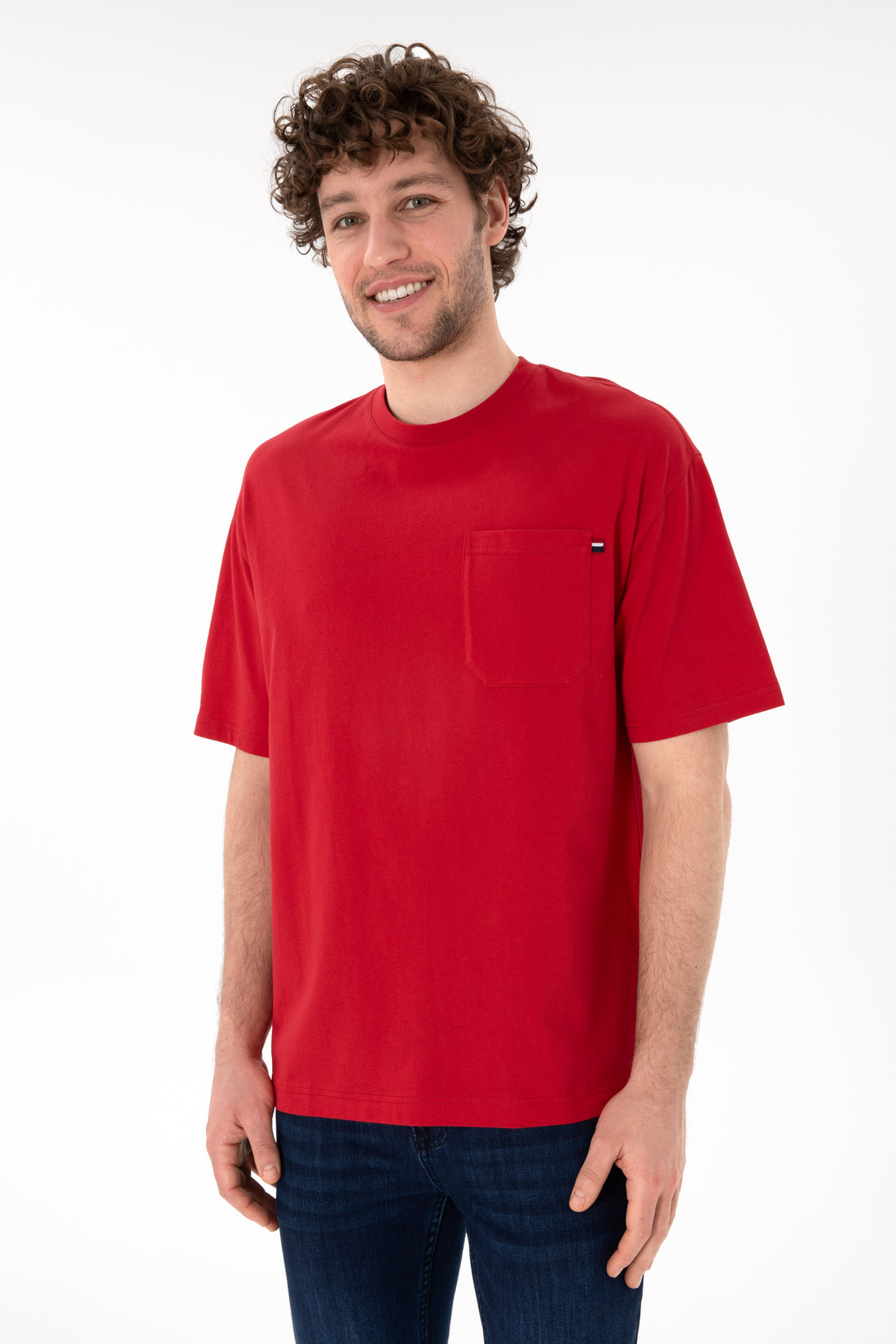 Men's Comfort Fit Crew Neck Red T-Shirt