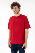 Men's Comfort Fit Crew Neck Red T-Shirt
