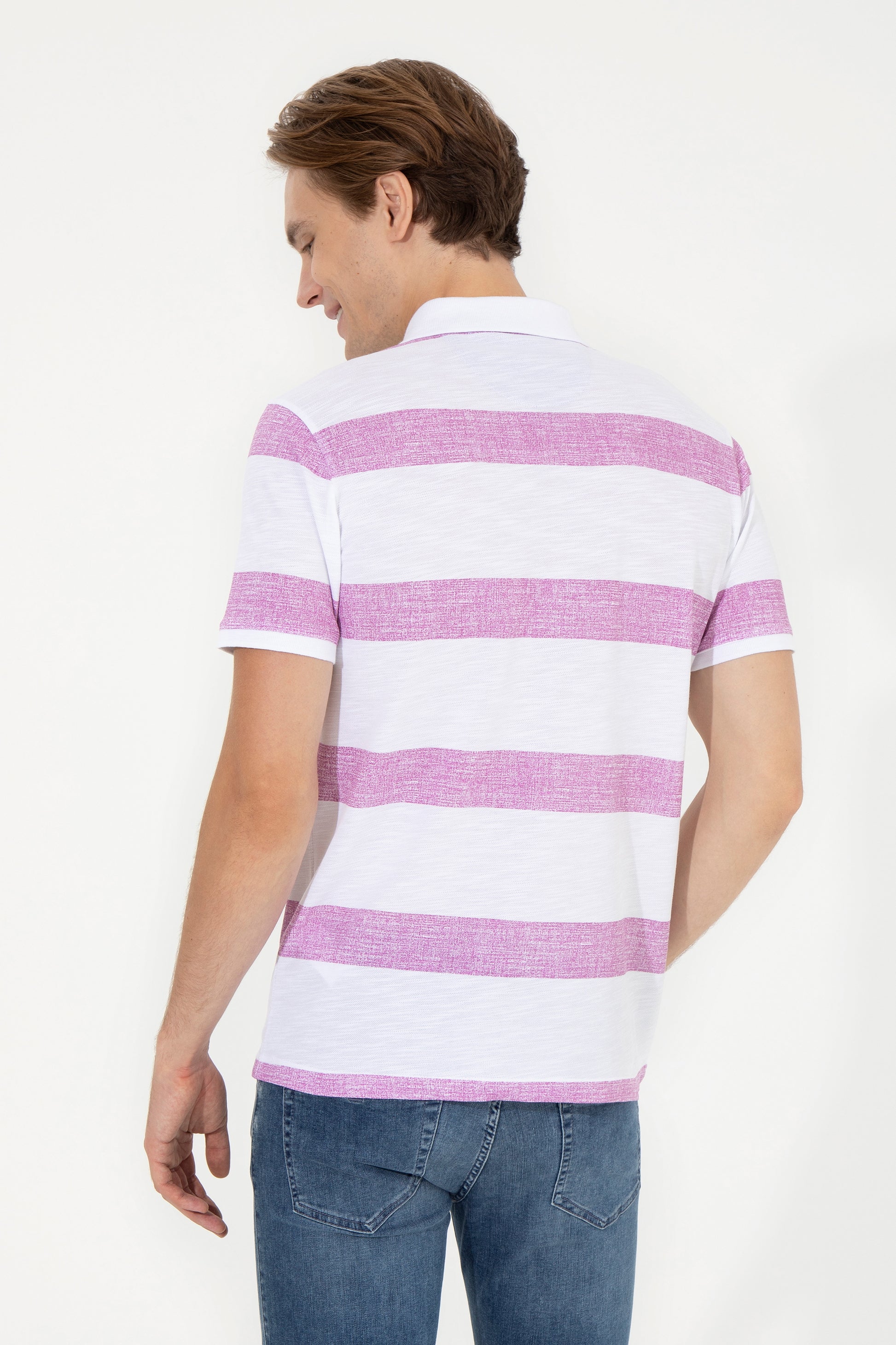 Men's Violet Polo Neck T-Shirt