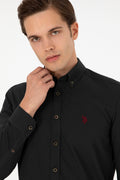 Men's Black Long Sleeve Basic Shirt