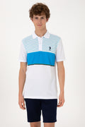 Men's Regular Fit Polo Neck Turquoise T-shirt
