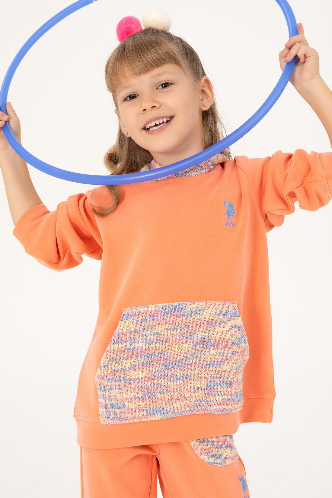 Girls' Salmon Hooded Sweatshirt