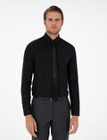 Black Slim Fit Long Sleeve Shirt