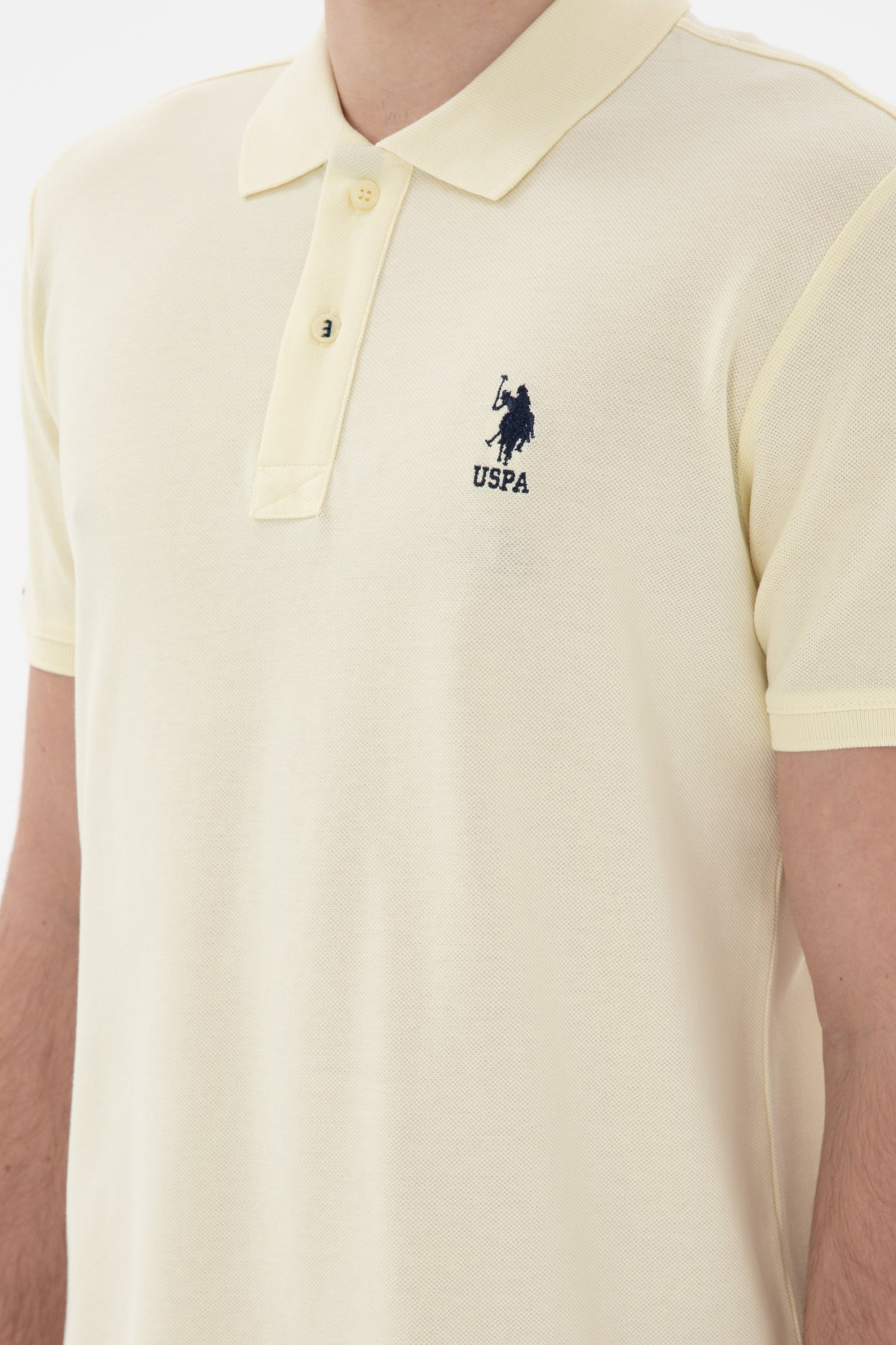 Men's Slim Fit Polo Neck Lemon Basic T-Shirt