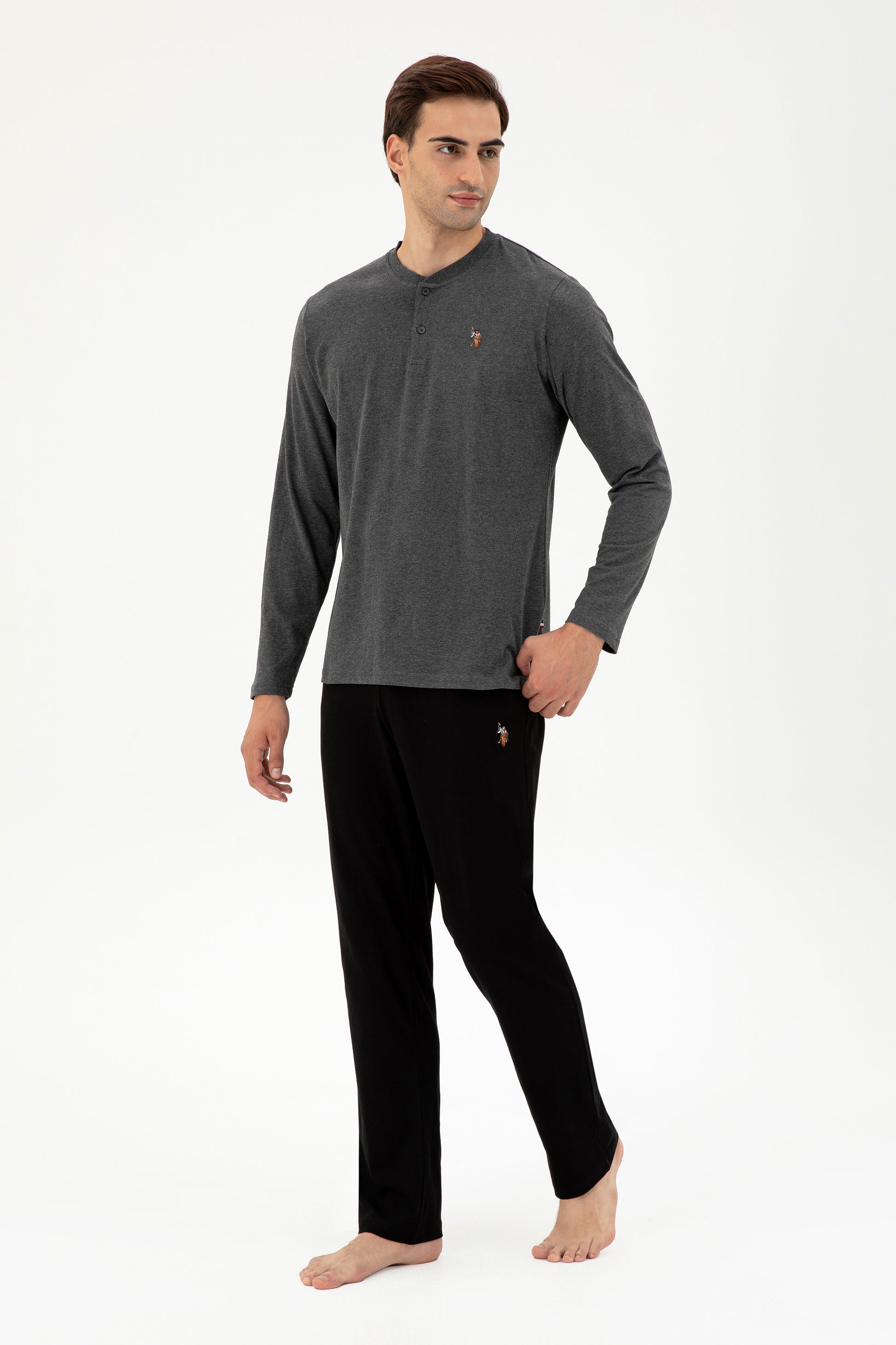 Men's Anthracite Melange Pajama Set