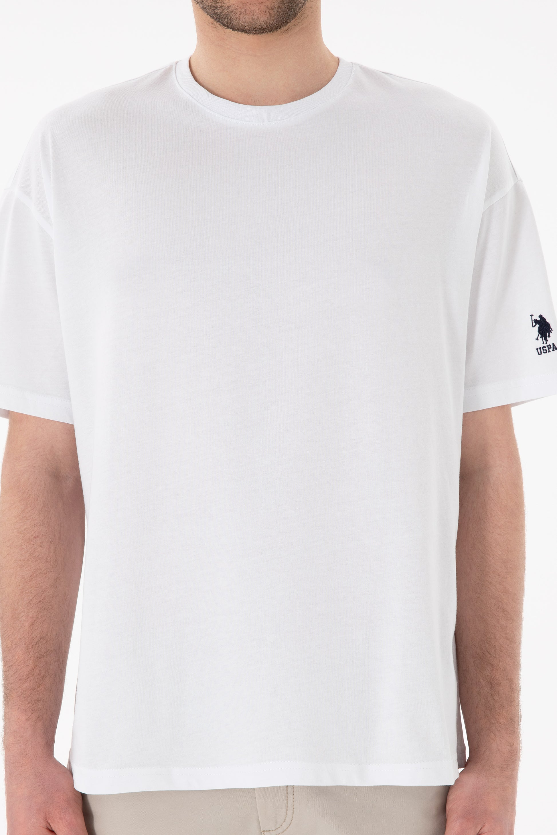 Men's Oversize Fit Crew Neck White T-Shirt