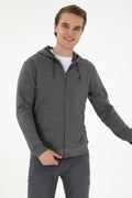 Men's Anthracite Melange Knitted Cardigan