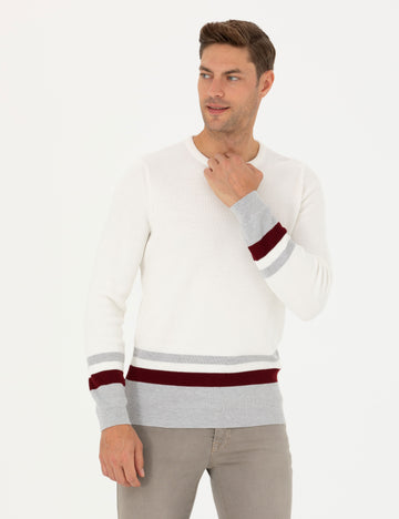 Ecru Slim Fit Sweater