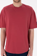 Men's Long Fit Crew Neck Cherry Basic T-Shirt