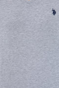 Men's Grey Melange Basic V Neck T-Shirt