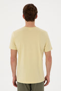 Men's Regular Fit Crew Neck Light Khaki T-Shirt