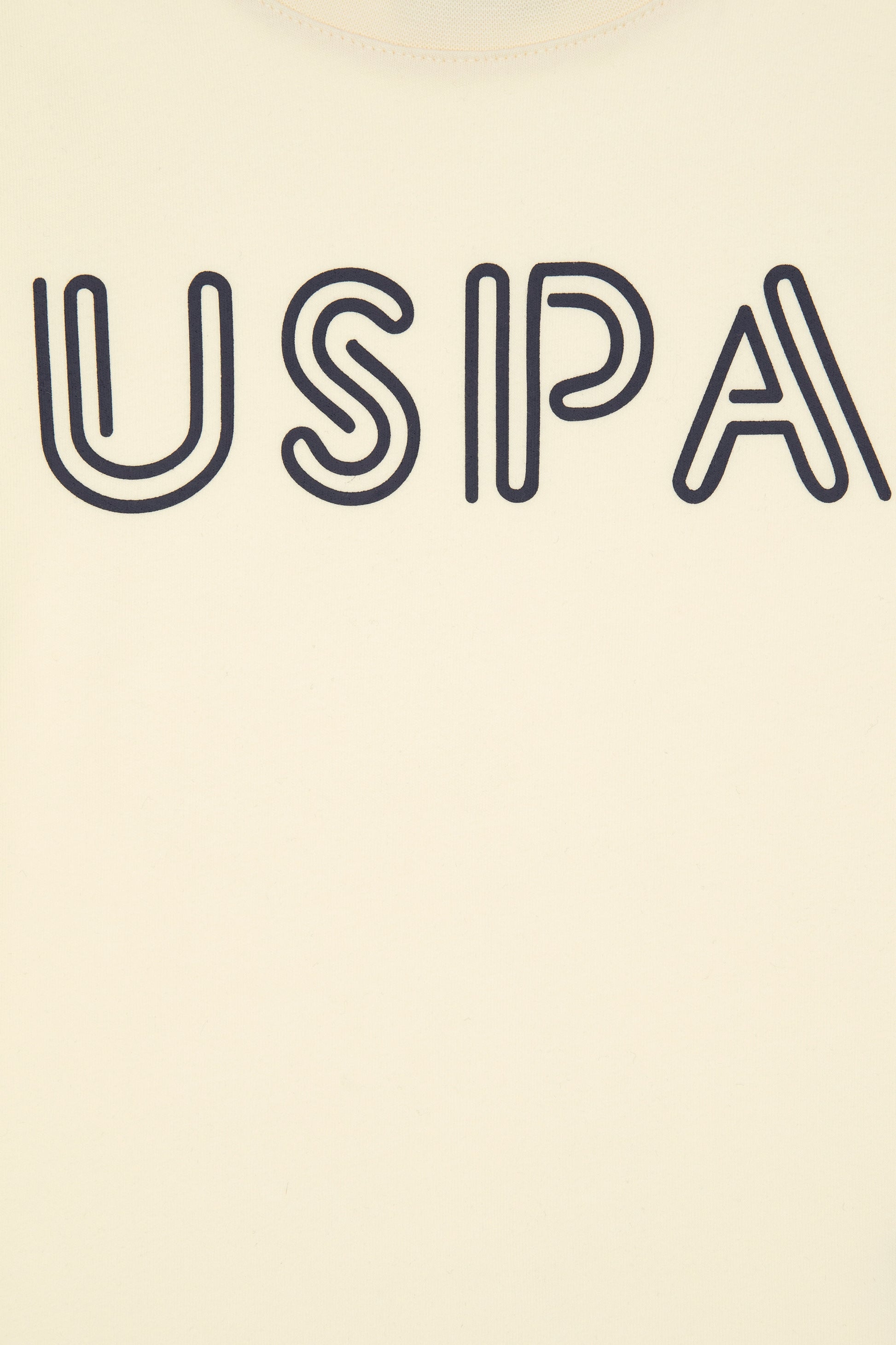 Boys' Cream Basic Crew Neck T-Shirt