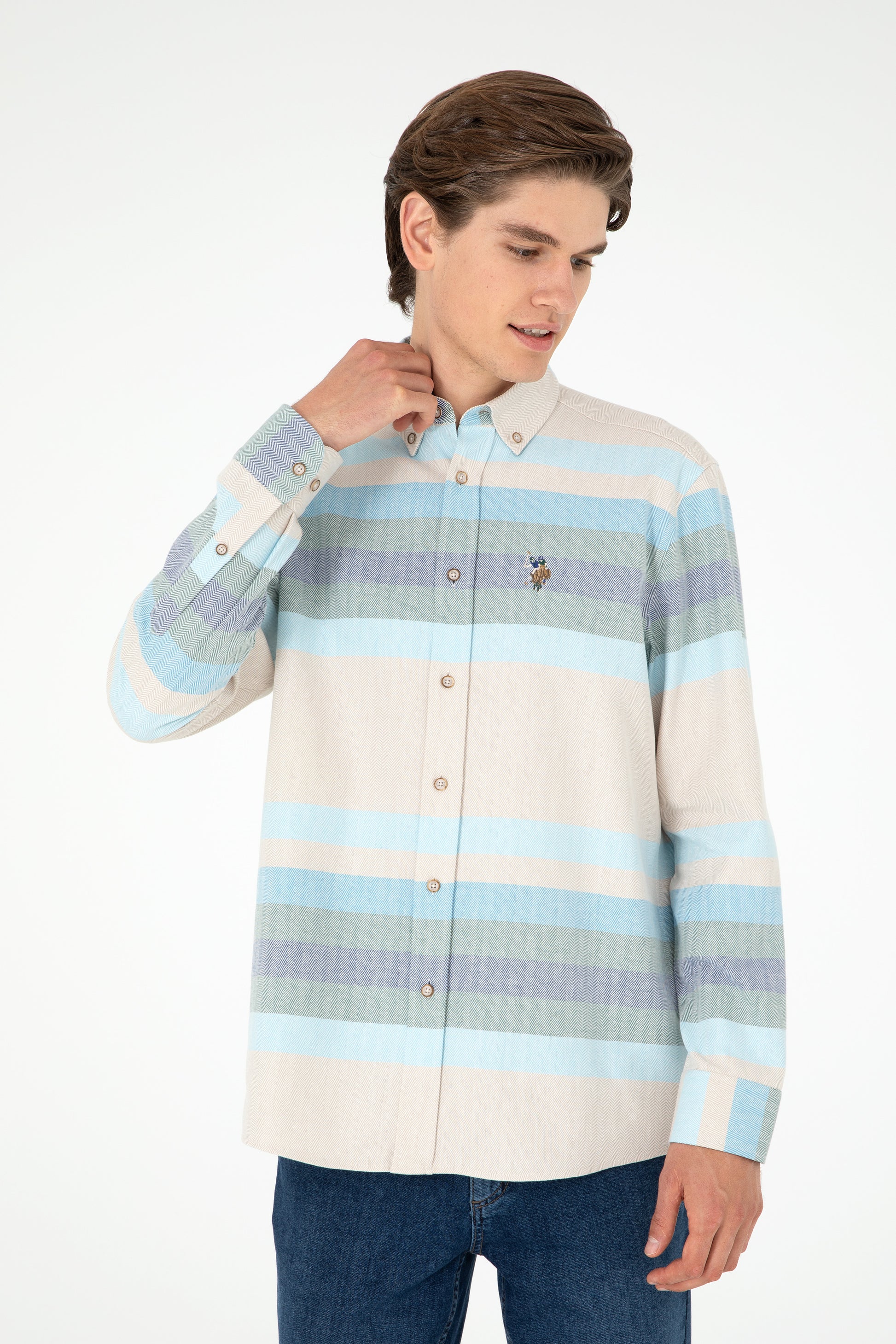 Men's Light Blue Long Sleeve Shirt