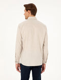 Beige Regular Fit Long Sleeve Shirt