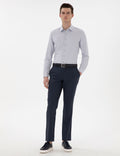 Grey Italian Collar Ruffle Long Sleeve Shirt