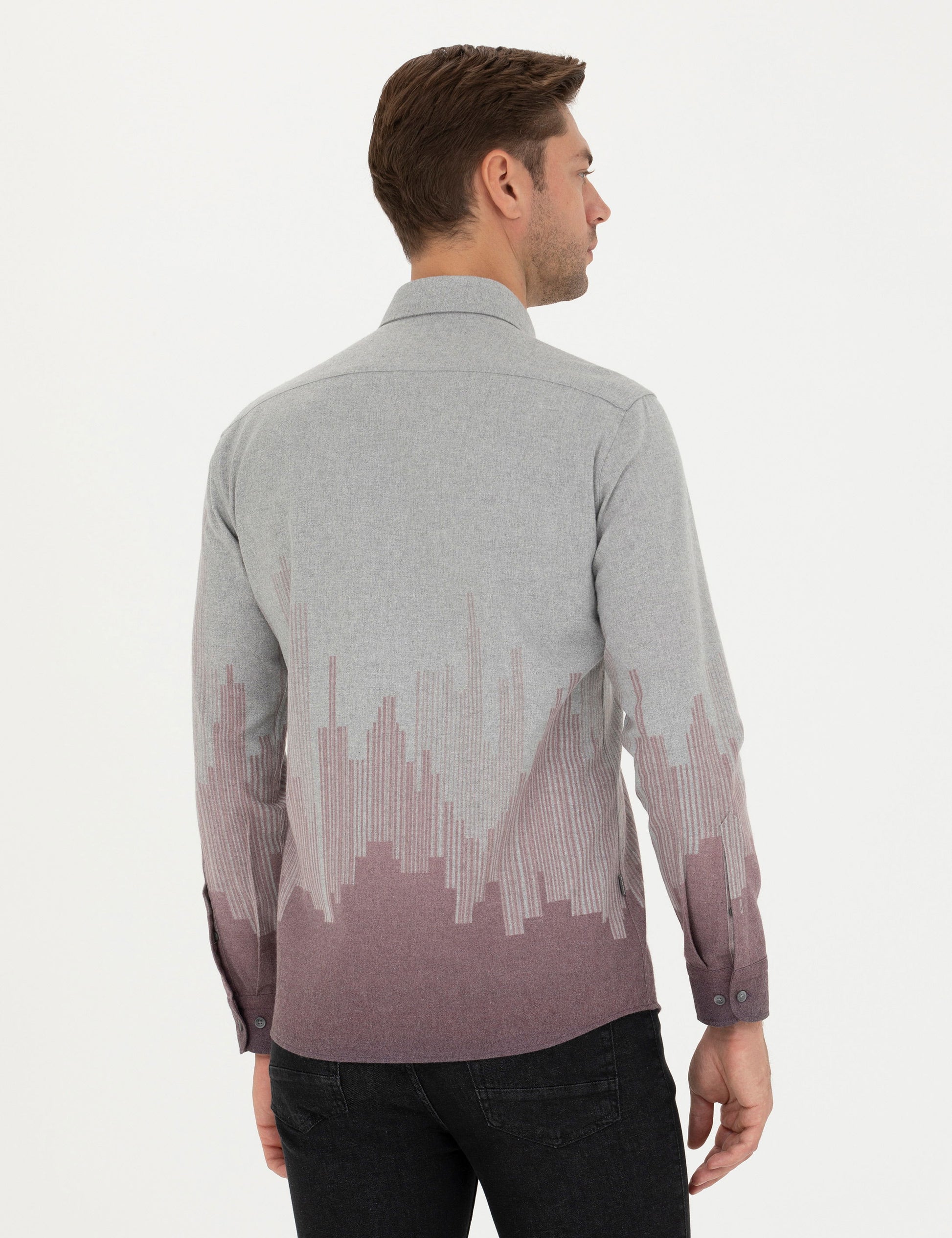 Burgundy Slim Fit Long Sleeve Shirt