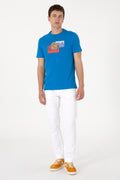 Men's Regular Fit Cobalt Crew Neck T-Shirt
