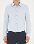 Light Blue Slim Fit Chunky Long Sleeve Shirt