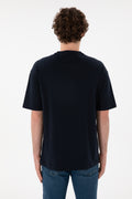 Men's Comfort Fit Crew Neck Navy T-Shirt