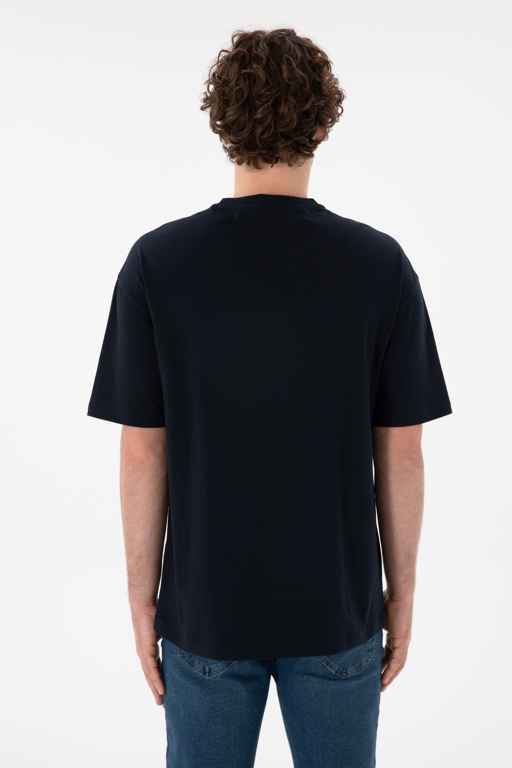 Men's Comfort Fit Crew Neck Navy T-Shirt