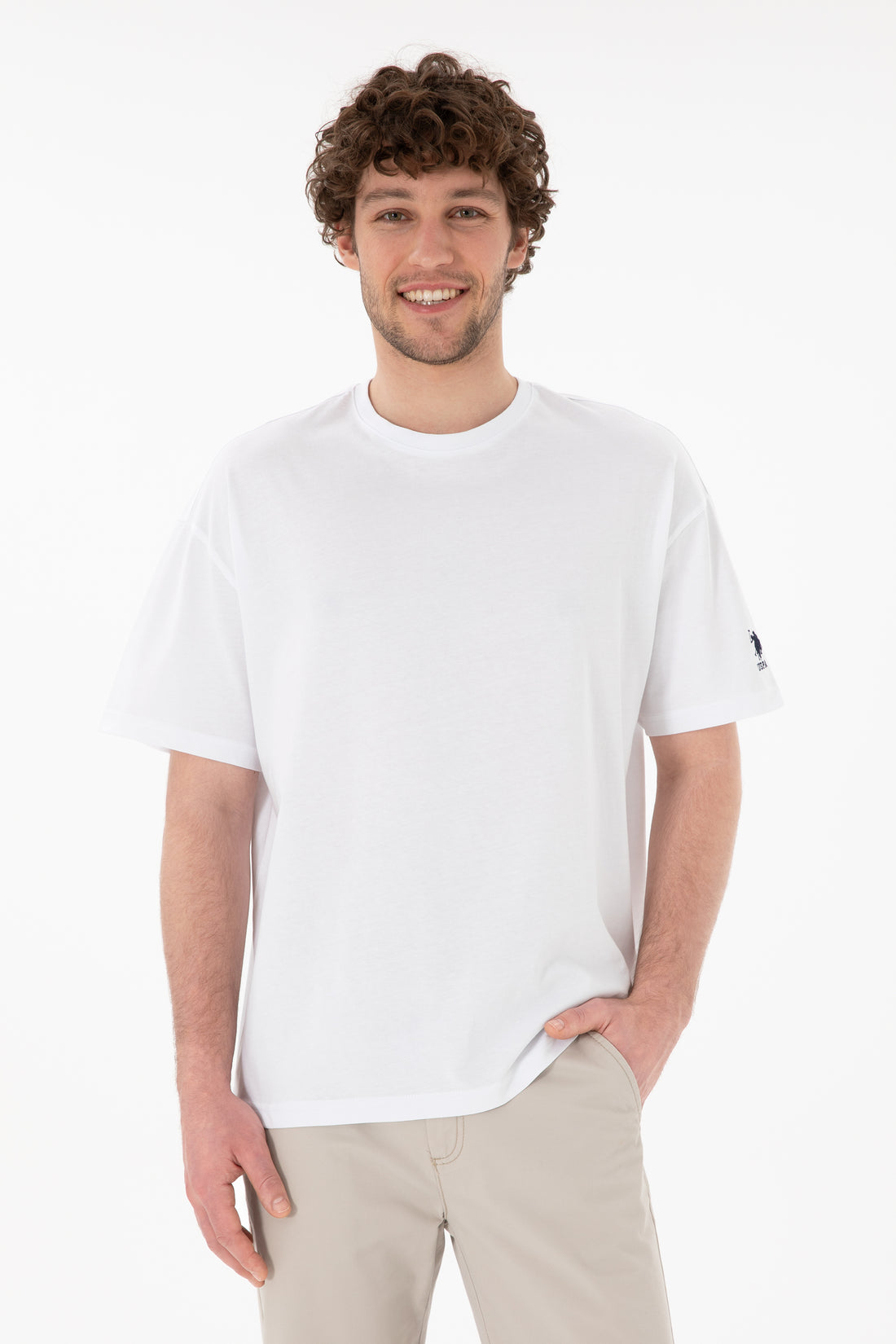 Men's Oversize Fit Crew Neck White T-Shirt