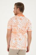 Men's Regular Fit Polo Neck Salmon T-Shirt