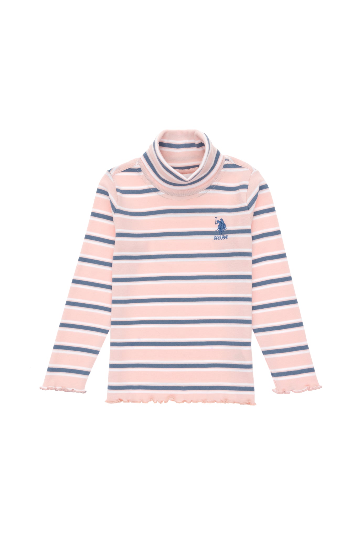 Girls' Powder Pink Turtleneck Sweatshirt