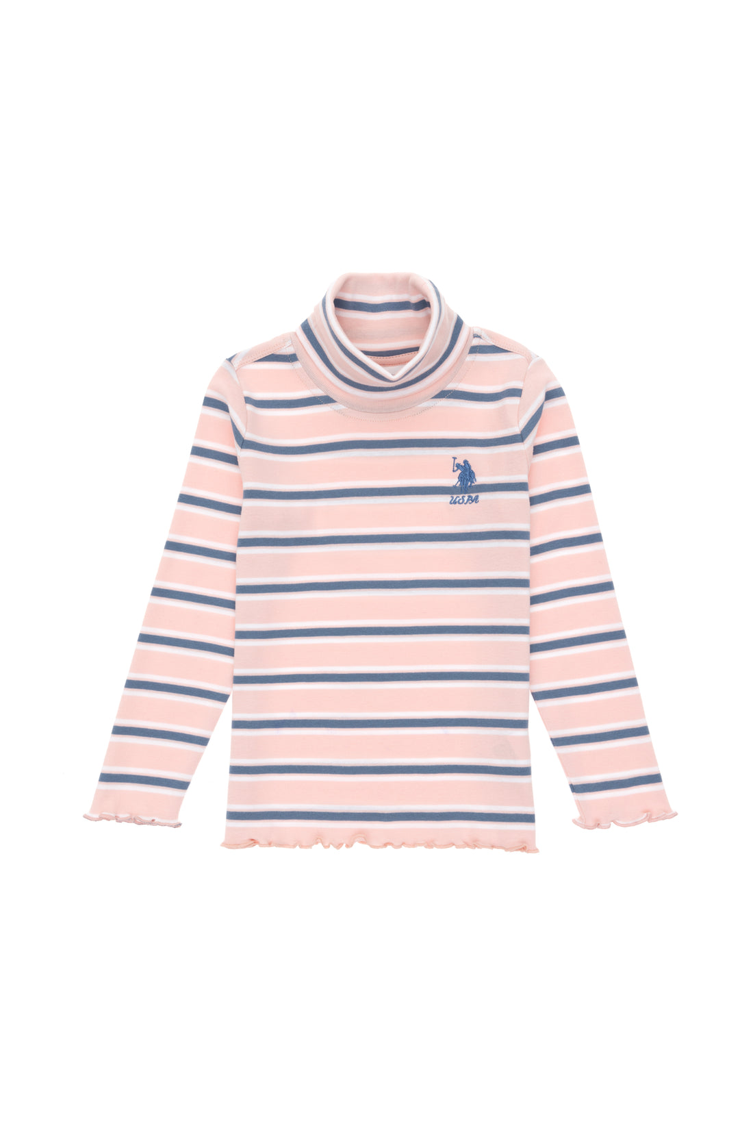 Girls' Powder Pink Turtleneck Sweatshirt