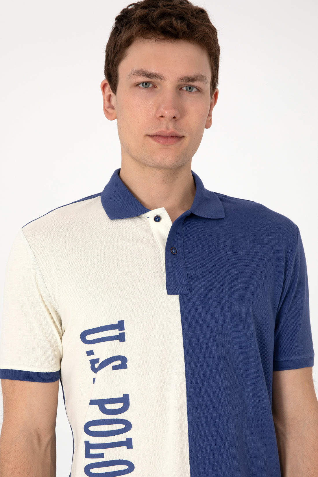 Men's Regular Fit Polo Neck Light Navy T-Shirt