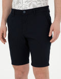 Navy Blue Slim Fit Woven Shorts