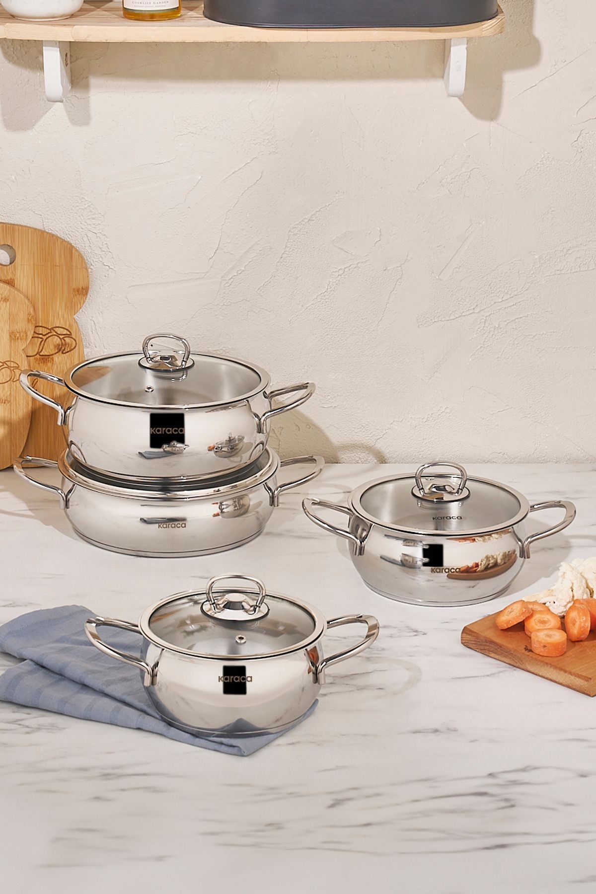 Nisa Steel Cookware Set 8 Pieces