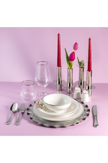 Bright Platinum 12 Seater 60 Piece Dinner Set